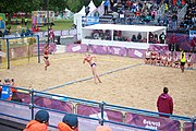 Deutsch: Beachhandball bei den Olympischen Jugendspielen 2018; Tag 5, 10. November 2018; Mädchen, Hauptrunde - Kroatien-Niederlande 1:2 English: Beach handball at the 2018 Summer Youth Olympics at 11 October 2018 – Girls Main Round – Croatia-Netherlands 1:2