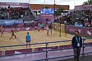 Deutsch: Beachhandball bei den Olympischen Jugendspielen 2018; Tag 5, 10. November 2018; Mädchen, Hauptrunde - Chinese Taipei (Taiwan)-Niederlande 1:2 English: Beach handball at the 2018 Summer Youth Olympics at 11 October 2018 – Girls Main Round – Chinese Taipei (Taiwan)-Netherlands 1:2