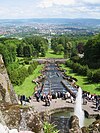 Wilhelmshöhe Mountain Park: view towards Kassel with baroque water features