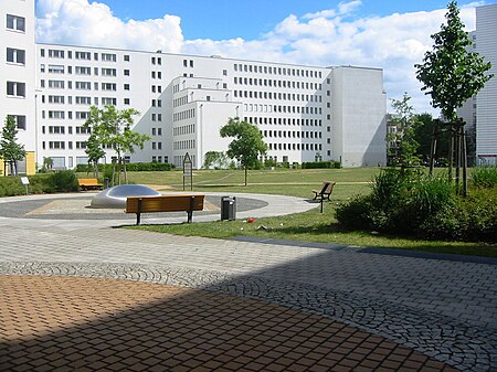 Berlin Kreuzberg Markgrafenpark in Richtung Lindenstraße