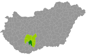 okres Bonyhád na mapě Maďarska
