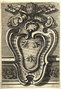 Cartiglio decorativo disegnato per Palazzo Barberini da Filippo Juvarra (1711)