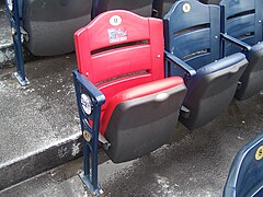 Folding seats in the Kauffman Stadium