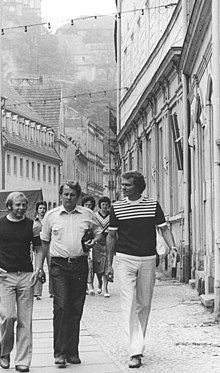 Obermarkt, im Hintergrund die Schloßstraße in Richtung Sonnenstein, 1979