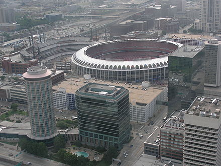New and old Busch Stadiums