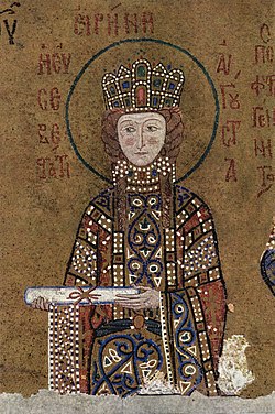 Szent Piroska. (1118 körüli bizánci mozaik)