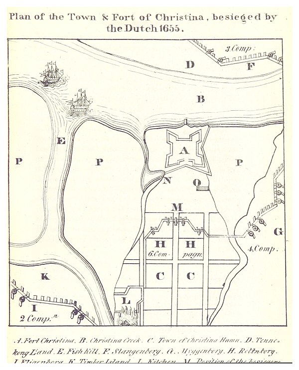 Plan of the Town and Fort of Christina, 1834