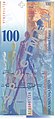 Šveitsi 100-frangine, mille tagaküljel on kujutatud Giacometti "Kõndivat meest" (1961)