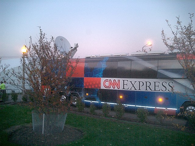 The CNN Election Express bus, used for broadcasts
