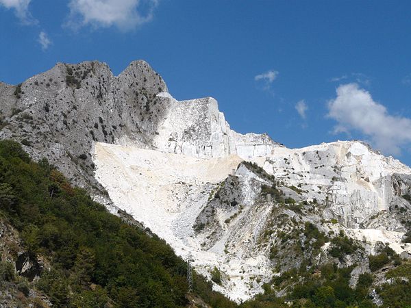 A quarry at Carrara in Tuscany, Italy