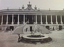 Old photo of the Dragonara Palace, showing the statue of Neptune in its original location Casino Dragonara.jpg
