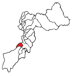 Location of the district in the province of Huancayo, department of Junín, Peru