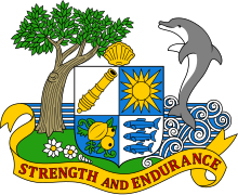 Coat of arms of the Republic of Anguilla from 1967 to 1969. Coat of arms of Anguilla 1967-1980.svg