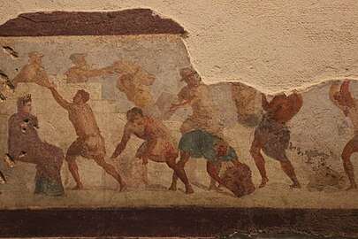 Fresque du colombarium de l'Esquilin, montrant la fondation d'Albe la Longue.
