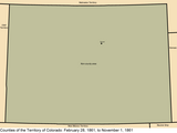 Borders of the counties of Colorado Territory as they were from February 28, 1861, to November 1, 1861.
