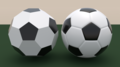 A soccer ball with a regular truncated icosahedron