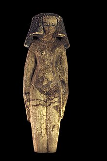 Ushabti di una concubina nuda (legno dipinto, 2050-1710 a.C.)