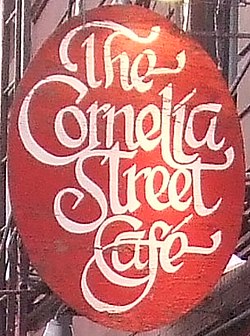Cornelia Street Cafe sign, circa 2009