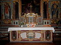 L'église paroissiale Saint-Melaine, le maître-autel et son retable, vue d'ensemble 2