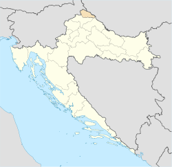 Меѓимурската жупанија (портокалова боја) во Хрватска (жолта боја)