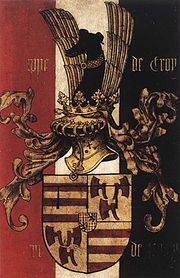 Crest shown on the reverse of de Croÿ's panel