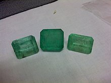 Faceted emeralds