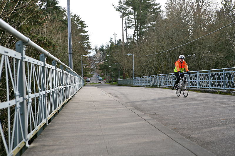 File:Cycling Over Ravenna Park Bridge (now a pedestrian and cyclist bridge only).JPG