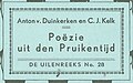 DU 28, Duinkerken/Kelk: Poëzie uit den Pruikentijd, Titelschild eingedruckt