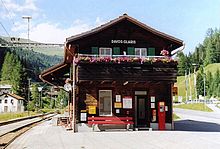 Typischer Kleinbahnhof der Rhätischen Bahn in Davos-Glaris