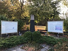 Denkmal an den abgerissenen Ort Pöhl