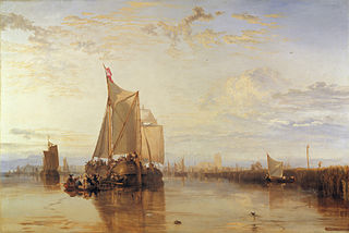 <i>Dort or Dordrecht: The Dort packet-boat from Rotterdam becalmed</i> Painting by J. M. W. Turner