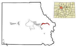 Eagle County Colorado Incorporated and Unincorporated areas Vail Highlighted.svg