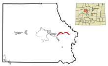 Eagle County Colorado Incorporated und Unincorporated Gebiete Vail Highlighted.svg