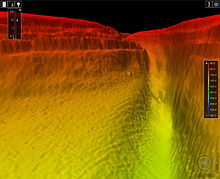 A three-dimensional echo-sounding representation of a canyon under the Red Sea by survey vessel HMS Enterprise Echo Sounding of Newly Discovered Canyon in the Red Sea MOD 45155030.jpg