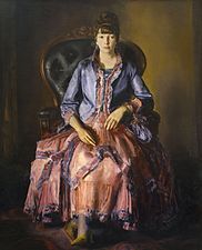 George Bellows, Emma w purpurowej sukni, 1920–1923