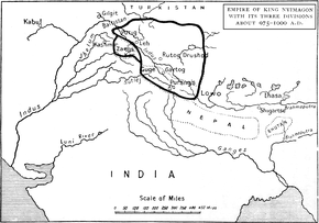 Empire of King Nyimagon with three divisions about 975 .- 1000 CE.png