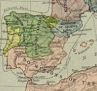 La península ibérica en el año 1190