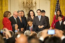 President Obama signs Executive Order 13555, October 19, 2010 Executive Order Signing Ceremony at the White House 62.jpg