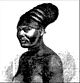 Mangbetu woman with skull deformation and earrings