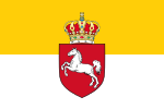 Bandera del Reino de Hanover con escudo de armas modificado