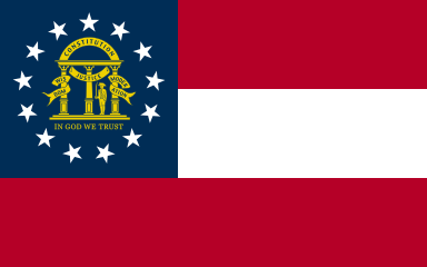 Flag of Georgia (U.S. state) with "IN GOD WE TRUST" motto