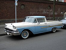 The 1958 Ford Ranchero is Travis' chosen vehicle.