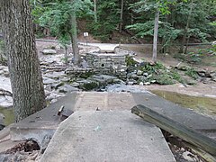 Site of Glencarlyn Park upper footbridge in 2020