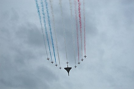 Concorde and the Red Arrows ended the flypast over Buckingham Palace on 4 June
