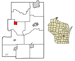Green Lake County Wisconsin Incorporated and Unincorporated areas Princeton Highlighted.svg