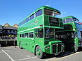 Preserved Green Lane RMC1469 (469 CLT), a Routemaster bus, in Newport Quay, Isle of Wight for the Isle of Wight Bus Museum running day in October 2010.