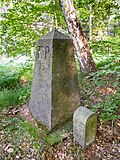 Saxon-Prussian boundary stone: Pilar No. 13 (left Elbe);  Saxon-Prussian boundary stone: Pilar No. 13 (left Elbe) and 30 runner stones