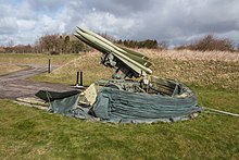 Hawk missile battery on display at a museum HAWK missile launcher, Stevnfort Cold War Museum, Denmark, 2015-04-01-4830.jpg