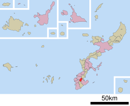 Haebarus läge i Okinawa prefektur