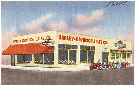 Harley-Davidson dealer in Texas, ca. 1930–1945